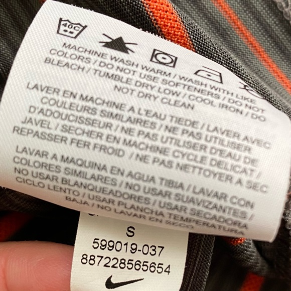 Nike golf polo shirt. Dry-fit. Gray orange Stripes.men's S - Picture 8 of 10